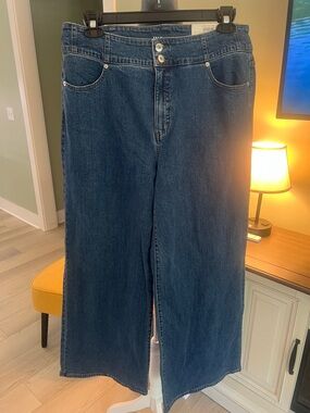 INC International Concepts Dark Blue Wide Leg Jeans